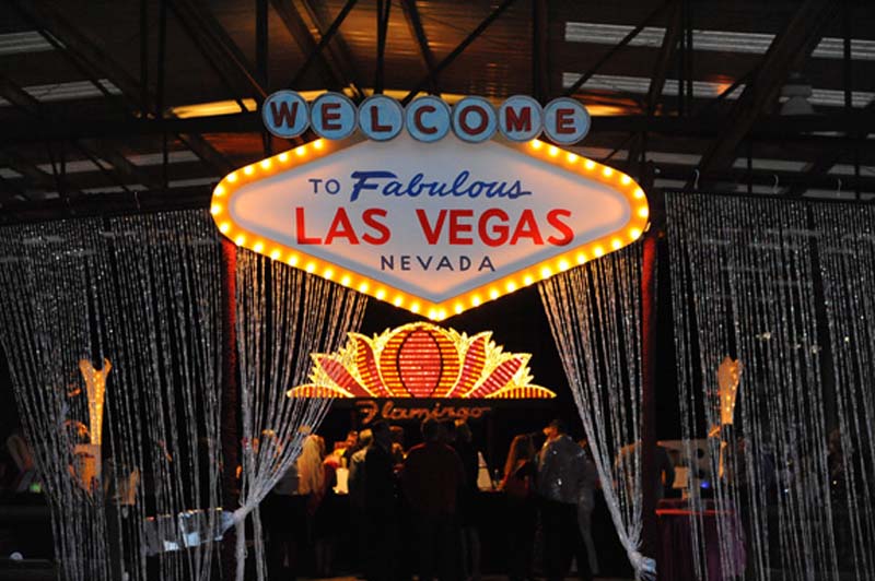 Welcome to Las Vegas with Beaded Curtain Entrance.